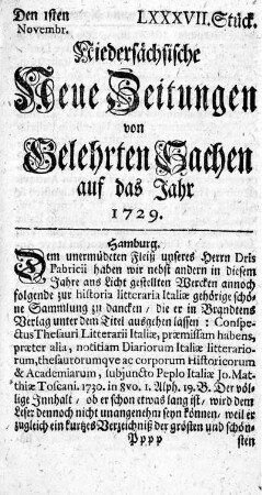 LXXXVII. Stück.