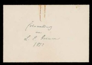 Brief von Ludwig Emil Grimm an Unbekannt