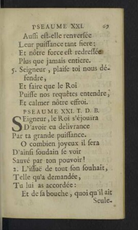 Pseaume XXI. - XXX.