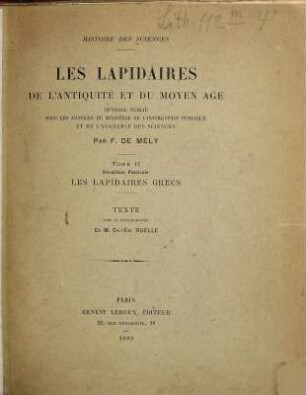Les lapidaires de l'antiquité et du moyen âge, 2,2