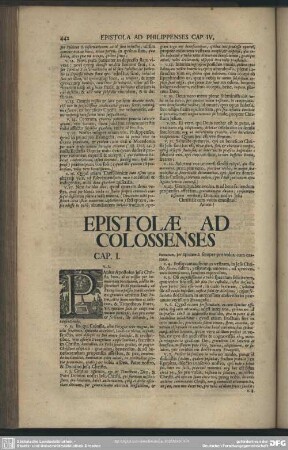 Epistolae Ad Colossenses