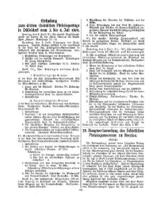 35. Hauptversammlung des Schlesischen Philologenvereins zu Breslau : (Schluß)