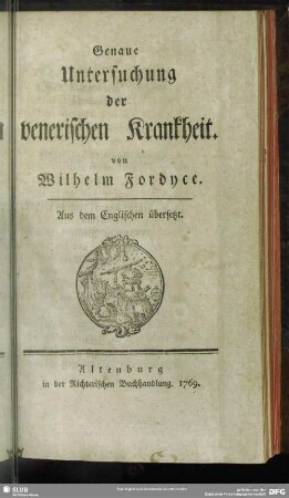 Genaue Untersuchung der venerischen Krankheit : Aus dem Englischen übersetzt