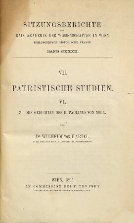 Patristische Studien, 6. Zu den Gedichten des h. Paulinus von Nola