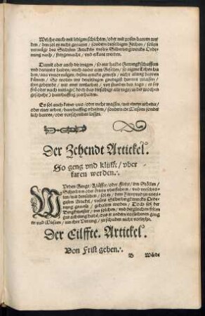 Der Eilffte. Artickel. - Der xx. Artickel.