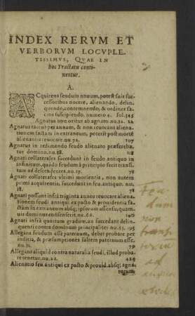 Index rerum et verborum locupletissimus