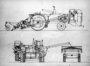 Schemazeichnung: Gartenbautechnik, Gartenbautechnik-Freiland, Erntetechnik, Einlegegurken, Rückfahreinrichtung