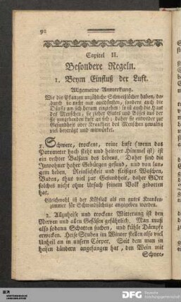 Capitel II. Besondere Regeln.