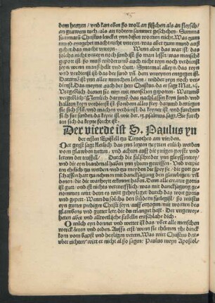 Der vierde ist S. Paulus yn der ersten Epistell tzu Timotheo ...