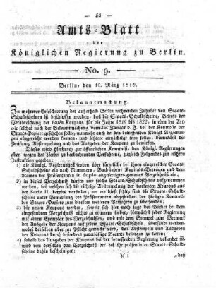 No. 9, 10. März 1819