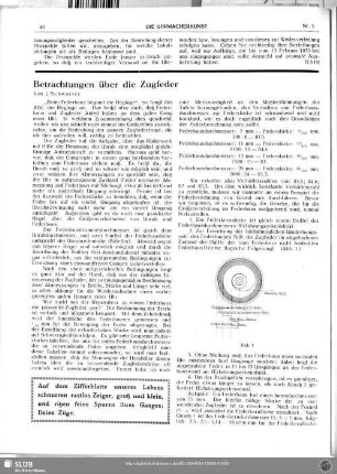 Betrachtungen über die Zugfeder