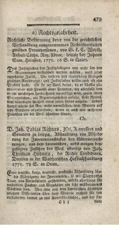 2 ) Rechtsgelahrheit.