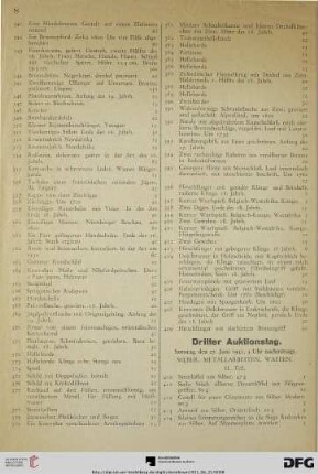 Dritter Auktionstag, Samstag, den 27. Juni 1931, 3 Uhr nachmittags (Nr. 410-618)
