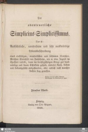 Fünfter Theil