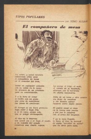El compañero de mesa : Tipos populares