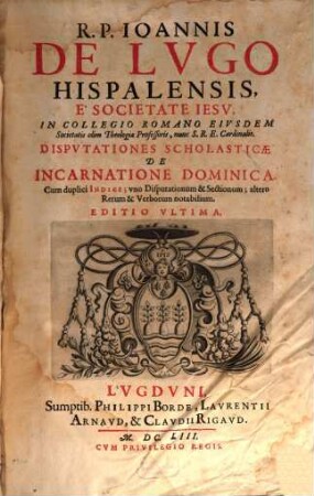 Disputationes scholasticae de incarnatione dominica