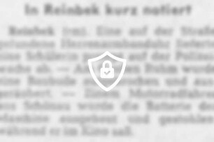 In Reinbek kurz notiert