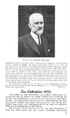 Zur Lutherfeier 1933.