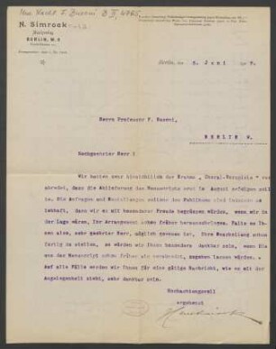 Brief an Ferruccio Busoni : 05.06.1902