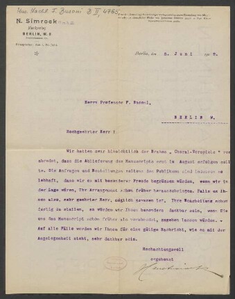 Brief an Ferruccio Busoni : 05.06.1902