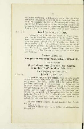Dritter Zeitraum. Das Zeitalter der deutsch - römischen Kaiser, 919 - 1273