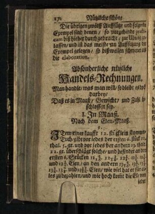 Absonderliche nüßliche Handels-Rechnungen