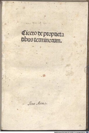 Cicero de proprietatibus terminorum.