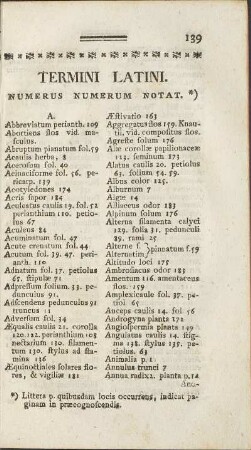 Termini Latini. Numerus Numerum Notat.
