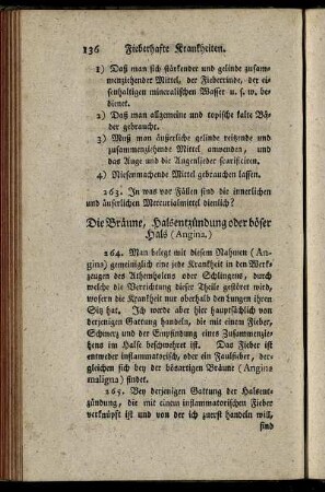 Die Bräune, Halsentzündung oder böser Hals (Angina).
