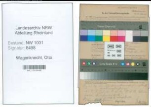 Entnazifizierung Otto Wagenknecht , geb. 20.09.1892 (Polizist)