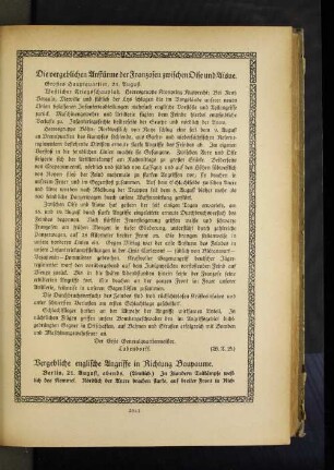 Die vergeblichen Anstürme der Franzosen zwischen Oise und Aisne.