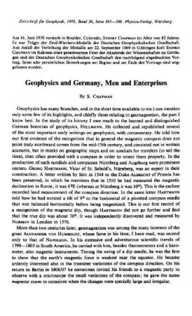 Geophysics and Germany, men and enterprises