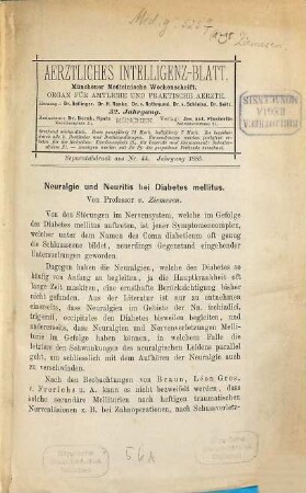 Kleine medizinische Abhandlungen, aus dem Münchener Medizinischen Wochenblatt separat abgedruckt, 1