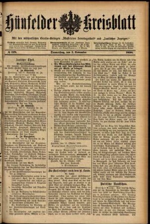 Ausgabe vom Donnerstag, den 03. November 1898.