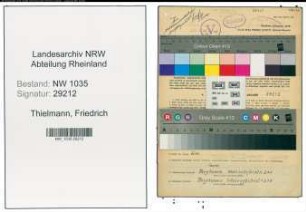 Entnazifizierung Friedrich Thielmann , geb. 23.10.1904 (Waschmeister)