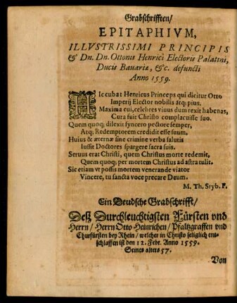 Ein Deudsche Grabschrifft ...
