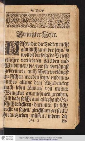 Geneigter Leser.