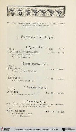 I. Franzosen und Belgier (Nr. 1-45a)
