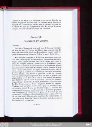 Chapitre VII Commerce Et Metiers