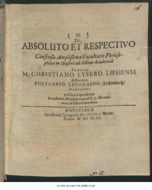 De Absoluto & Respectivo
