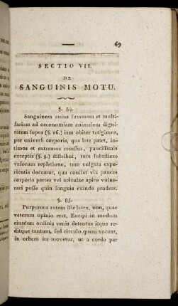 Sectio VII. De Sanguinis Motu