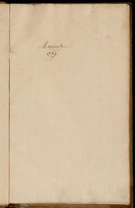 Manuale. 1769., Göttingen, 1769 : Manual 1769