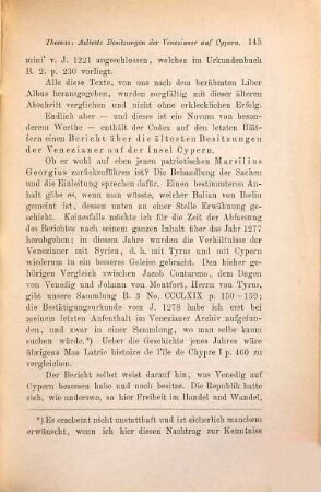 Ein Bericht über die ältesten Besitzungen der Venezianer auf Cypern
