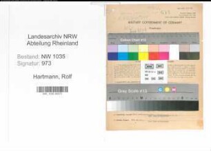Entnazifizierung Rolf Hartmann , geb. 11.12.1904 (Bergwerksdirektor)