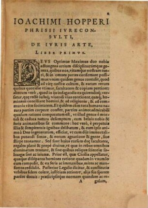 De iuris arte : libri tres ; Iuris civilis sive ad Pandectas libri sex priores