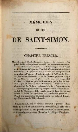 Mémoires complets et authentiques du Duc de Saint-Simon sur le siècle de Louis XIV et la régence. 2