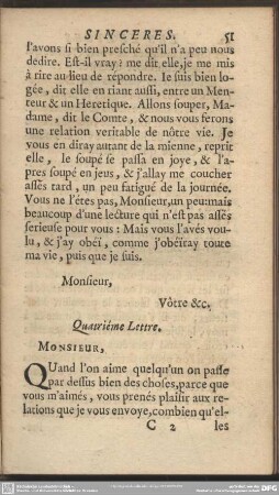 Quatrième Lettre