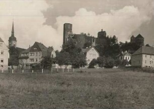 Stolpen : Stadt und Burg, Ansicht von Süden