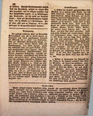 Kurfürstlich gnädigst privilegirte Münchner-Zeitung. 1792