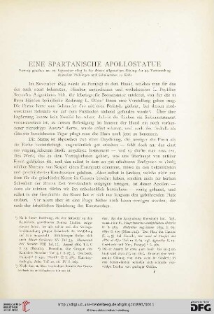 11: Eine spartanische Apollostatue : Vortrag gehalten am 27. September 1895 in der dritten allgemeinen Sitzung der 43. Versammlung deutscher Philologen und Schulmänner zu Köln